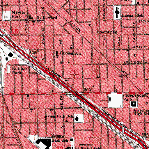 Topographic Map of Nineteenth Church of Christ Scientist, IL