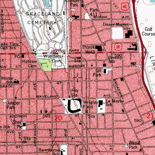 Topographic Map of Northside Calvary Baptist Church, IL