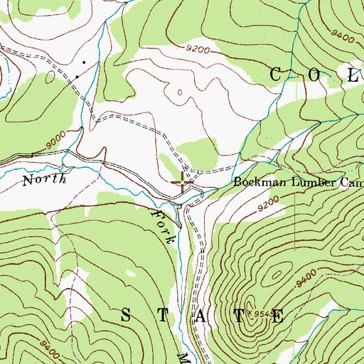 Topographic Map of Bockman Lumber Camp, CO