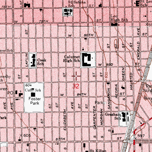 Topographic Map of Old Fashion Bible Way Church of God in Christ, IL