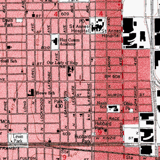 Topographic Map of Old Ship of Zion Missionary Baptist Church, IL