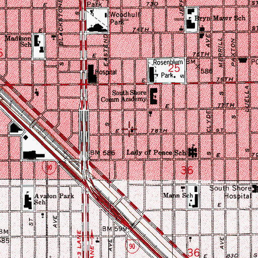 Topographic Map of Original Church of God in Christ, IL