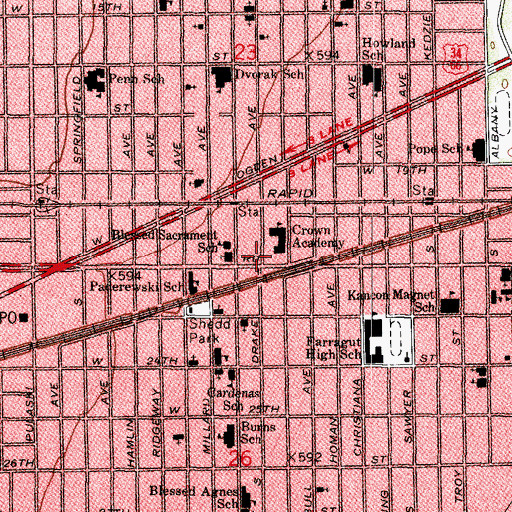 Topographic Map of Original Greater Rock Missionary Baptist Church, IL