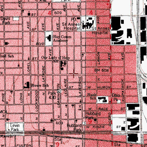 Topographic Map of Original Rising Star Missionary Baptist Church, IL