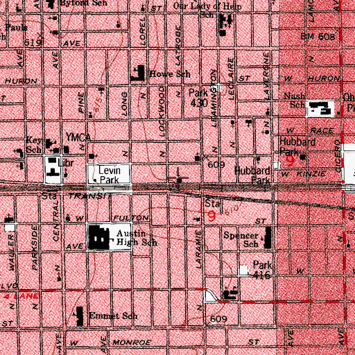 Topographic Map of Paradise Missionary Baptist Church, IL