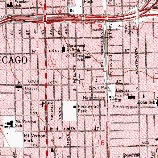 Topographic Map of Prayers Warriors Missionary Baptist Church, IL