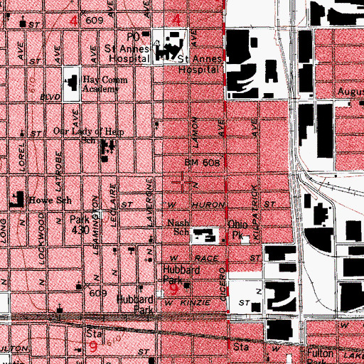 Topographic Map of Progressive Solid Rock Missionary Baptist Church, IL
