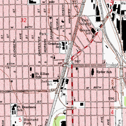 Topographic Map of Pure in Heart Missionary Baptist Church, IL