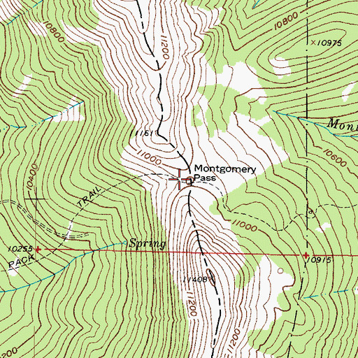 Topographic Map of Montgomery Pass, CO