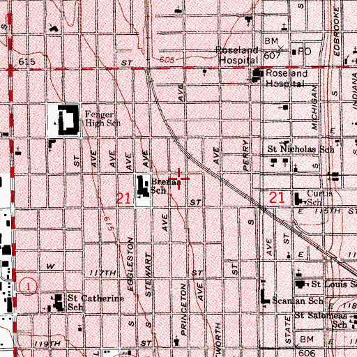 Topographic Map of Pure in Heart Missionary Baptist Church, IL