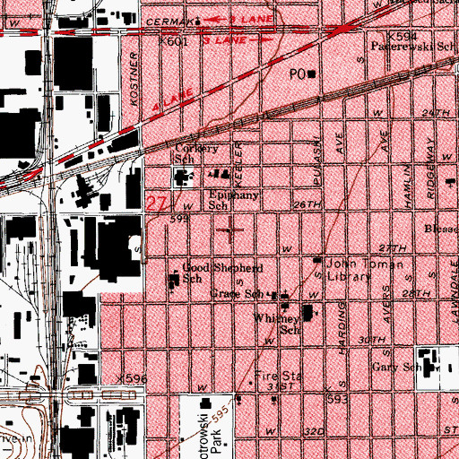 Topographic Map of Restoration of the Primitive Christian Church the Light of the World, IL