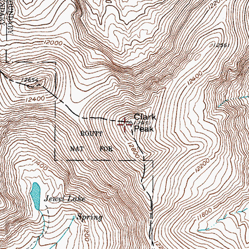 Topographic Map of Clark Peak, CO
