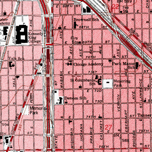 Topographic Map of Saint James Missionary Baptist Church, IL