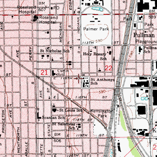 Topographic Map of Saint John Missionary Baptist Church Number 2, IL