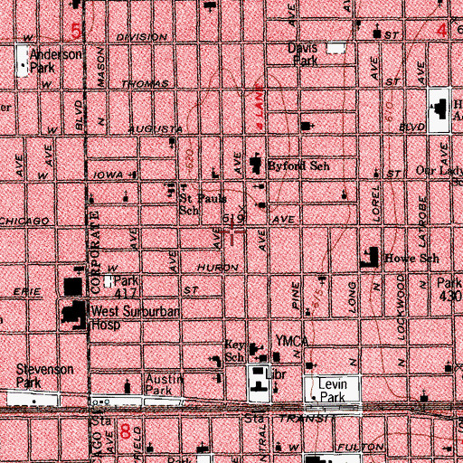 Topographic Map of Saint Luke Missionary Baptist Church, IL