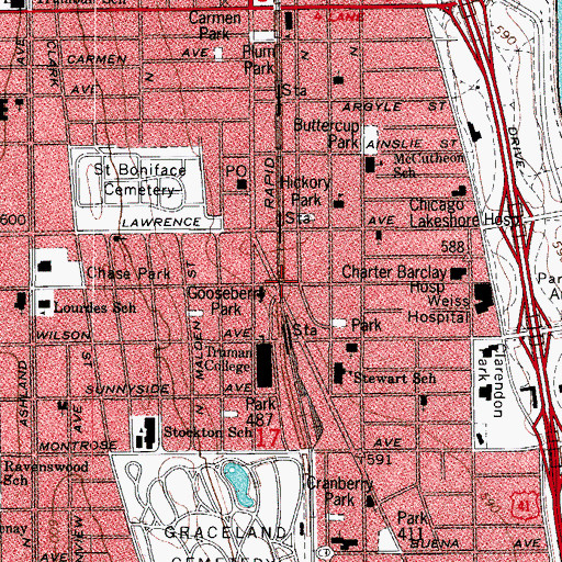 Topographic Map of Saint Peter Missionary Baptist Church, IL