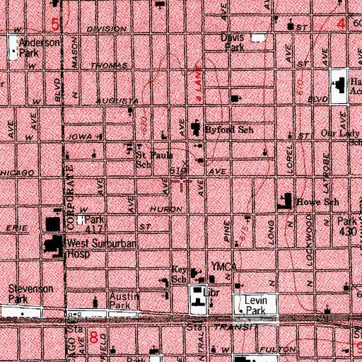 Topographic Map of Saint Rome Missionary Baptist Church, IL