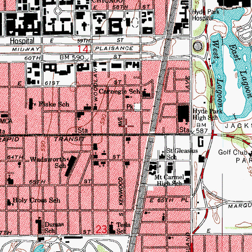 Topographic Map of Spiritual Light Missionary Baptist Church, IL