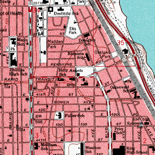 Topographic Map of South Central Church of Christ, IL