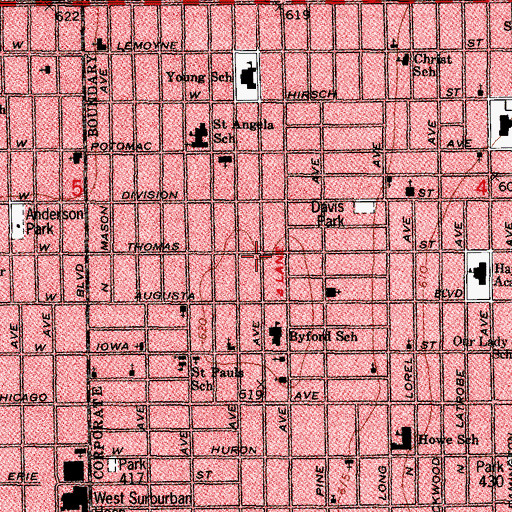 Topographic Map of Sunny Mount Zion Missionary Baptist Church, IL