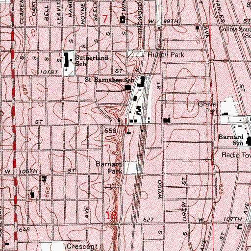 Topographic Map of Thirteenth Church of Christ Scientist, IL