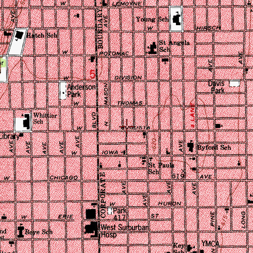 Topographic Map of True Gospel Missionary Baptist Church, IL