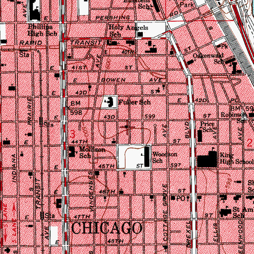 Topographic Map of Union Temple Christian Methodist Episcopal Church, IL