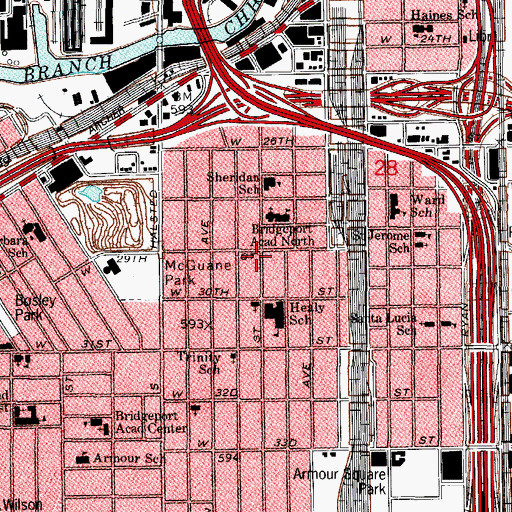 Topographic Map of Victory Bible Church, IL