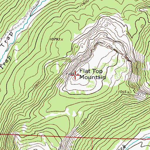 Topographic Map of Flat Top Mountain, CO