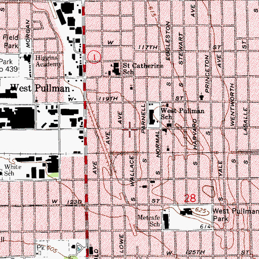 Topographic Map of Zion Missionary Baptist Church, IL