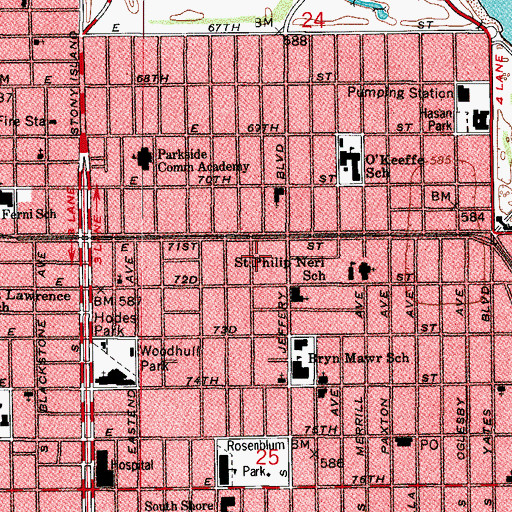 Topographic Map of South Kenwood, IL