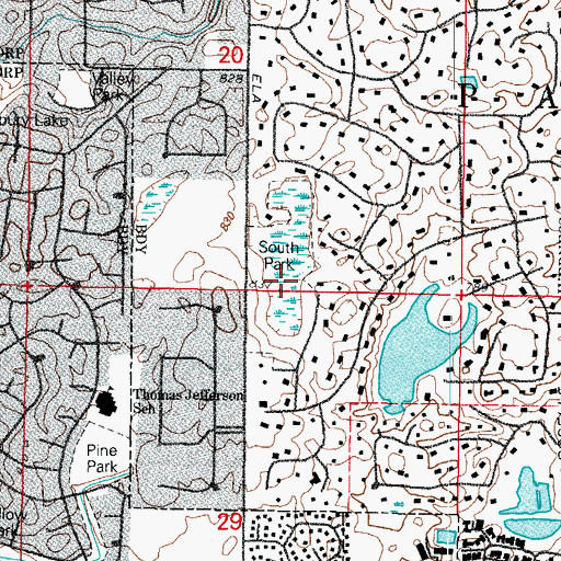 Topographic Map of South Park, IL