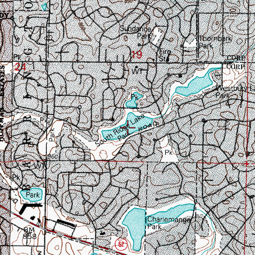 Topographic Map of South Ridge Lake Park, IL