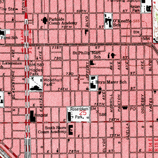 Topographic Map of South Shore, IL