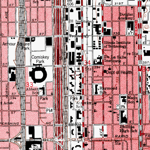 Topographic Map of Stateway Gardens (historical), IL