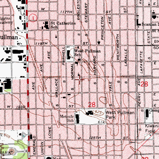 Topographic Map of Stewart Ridge, IL