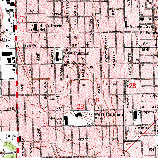 Topographic Map of Stewart Ridge Station, IL