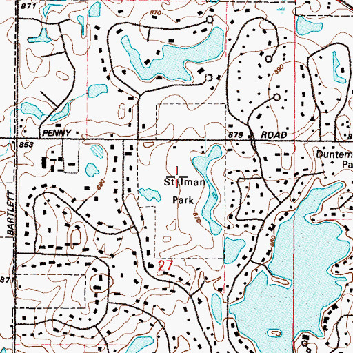 Topographic Map of Stillman Park, IL
