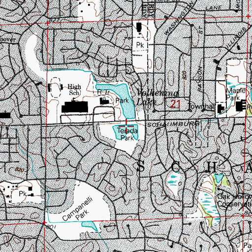 Topographic Map of Terada Park, IL