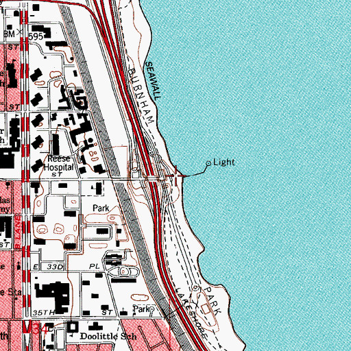 Topographic Map of Thirty-first Street Beach, IL