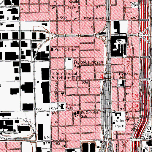 Topographic Map of Thomas Gahan Public Bath House (historical), IL