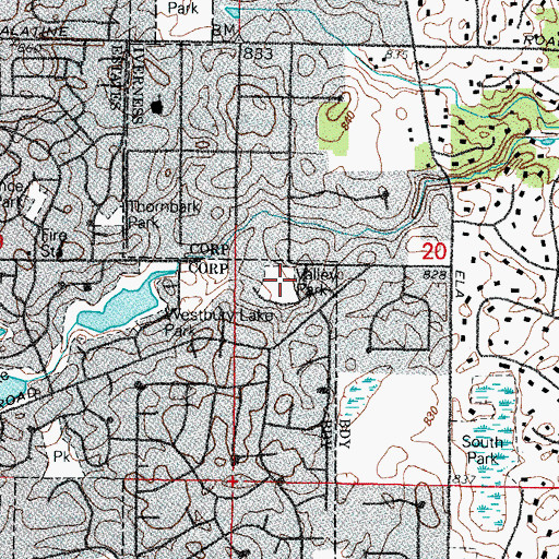 Topographic Map of Valley Park, IL