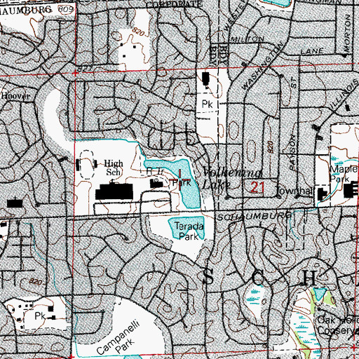 Topographic Map of Volkening Lake, IL