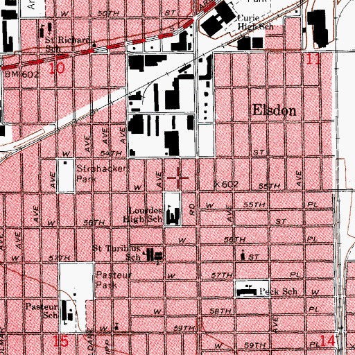 Topographic Map of West Elsdon, IL