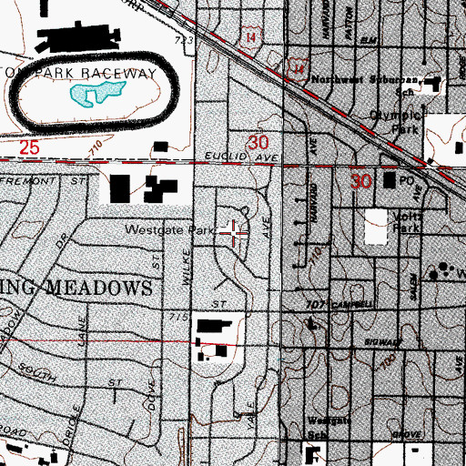 Topographic Map of Westgate Park, IL