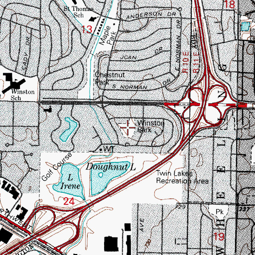 Topographic Map of Winston Park, IL
