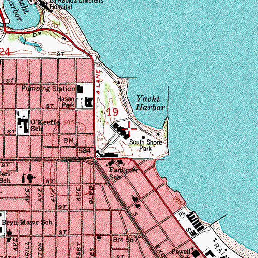 Topographic Map of South Shore Country Club (historical), IL