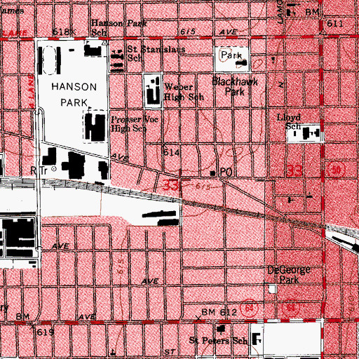 Topographic Map of Whiskey Point, IL