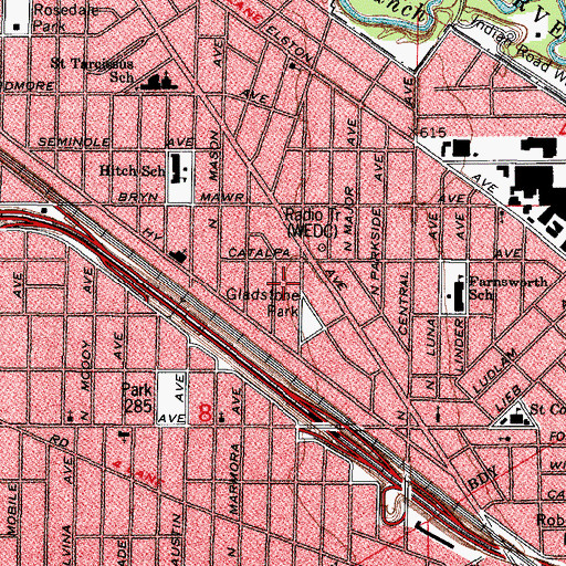 Topographic Map of Gladstone, IL