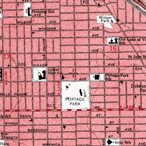 Topographic Map of Portage Park, IL